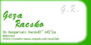 geza racsko business card